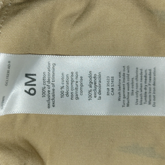 Carter's Khaki Overalls with Striped Long Sleeve Top Size 6m - Picture 6 of 7